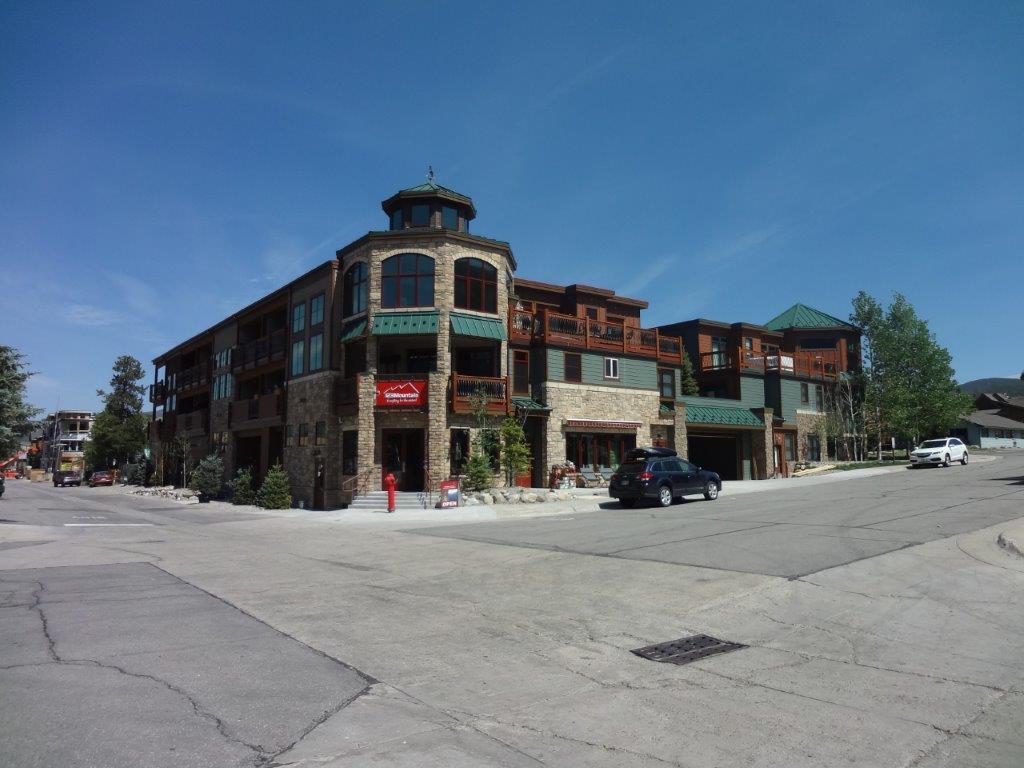 Exterior of the bighorn rental property on Main street in Frisco, CO