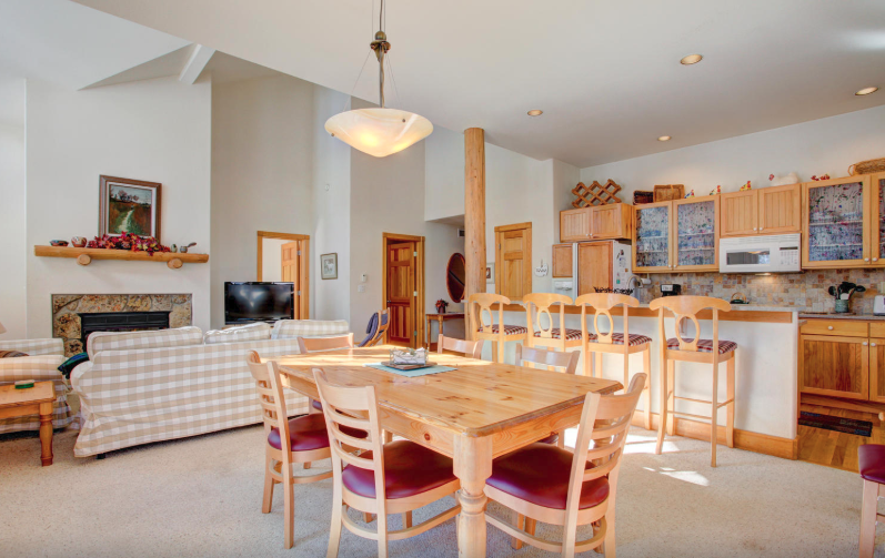 View of the living area in Waterdance 475A unit